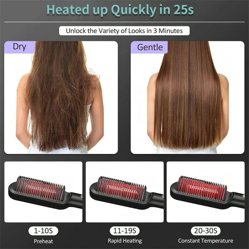 2 In 1 Negative Ion Hair Straightener Hot Comb