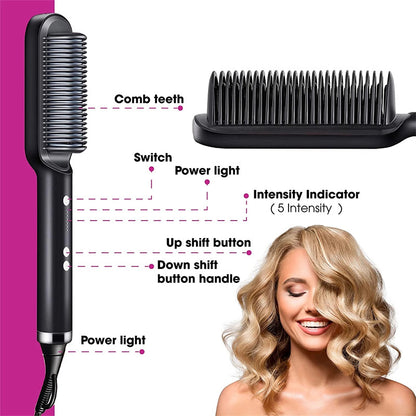 2 In 1 Negative Ion Hair Straightener Hot Comb